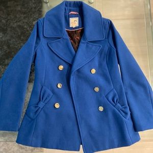 Tommy Girl Junior’s Double-Breasted Pea Coat with Bow Pockets (size S, blue)